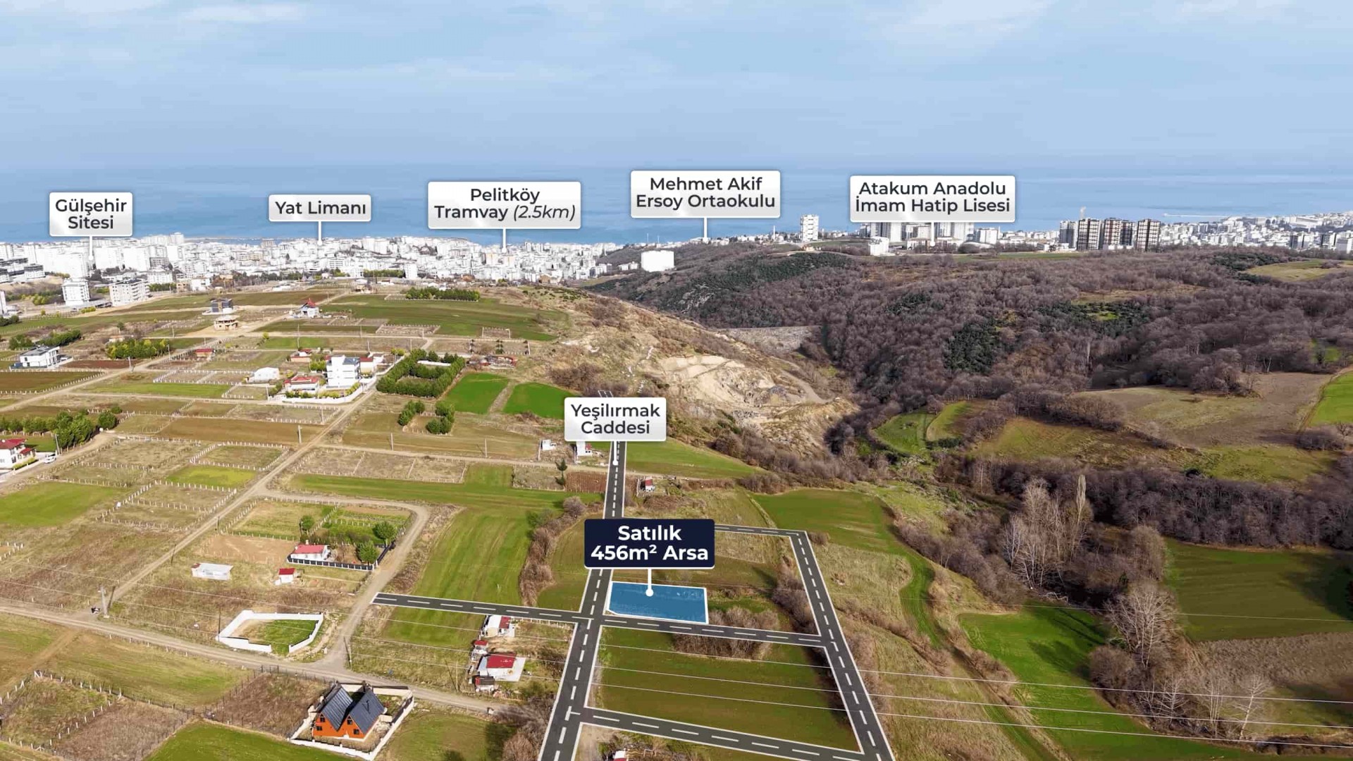 Atakum Büyükoyumca'da 5 Kata İmarlı Fırsat Arsa