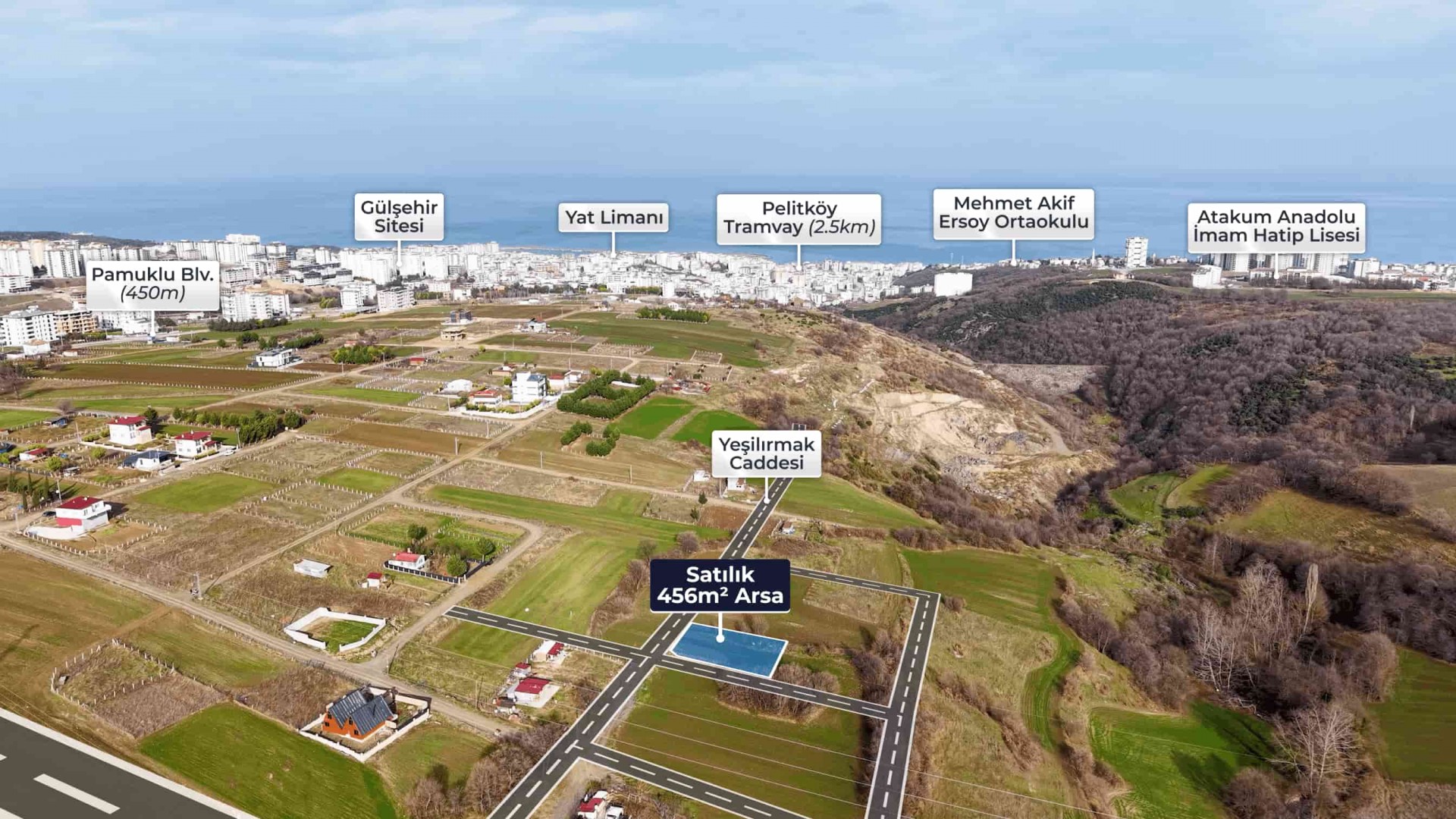 Atakum Büyükoyumca'da 5 Kata İmarlı Fırsat Arsa