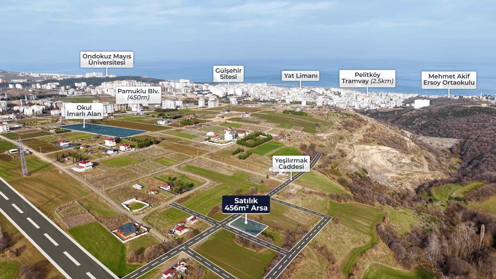 Atakum Büyükoyumca'da 5 Kata İmarlı Fırsat Arsa