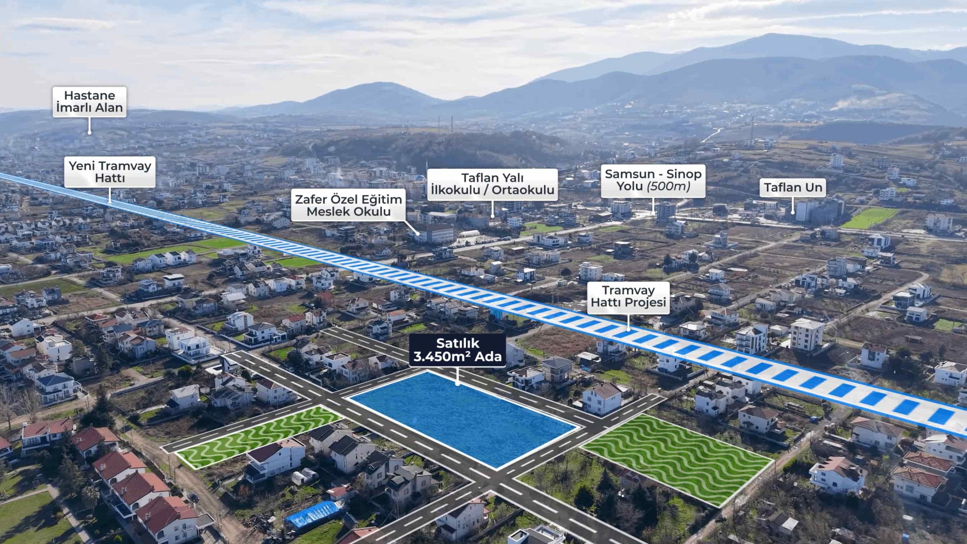 Atakum Taflan'da Denize Yürüme Mesafesinde Yatırımlık Komple Ada
