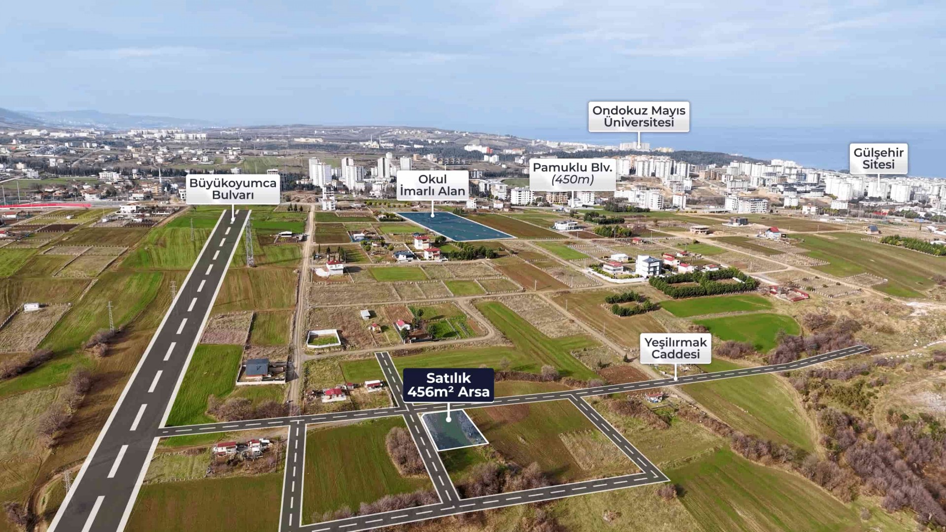 Atakum Büyükoyumca'da 5 Kata İmarlı Fırsat Arsa