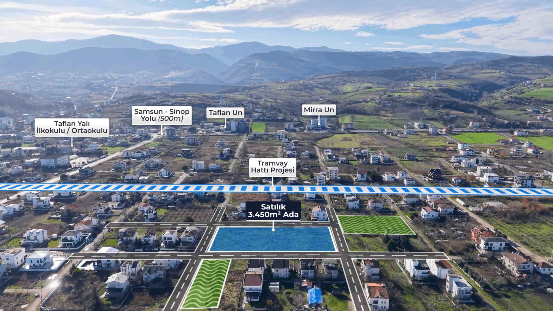Atakum Taflan'da Denize Yürüme Mesafesinde Yatırımlık Komple Ada