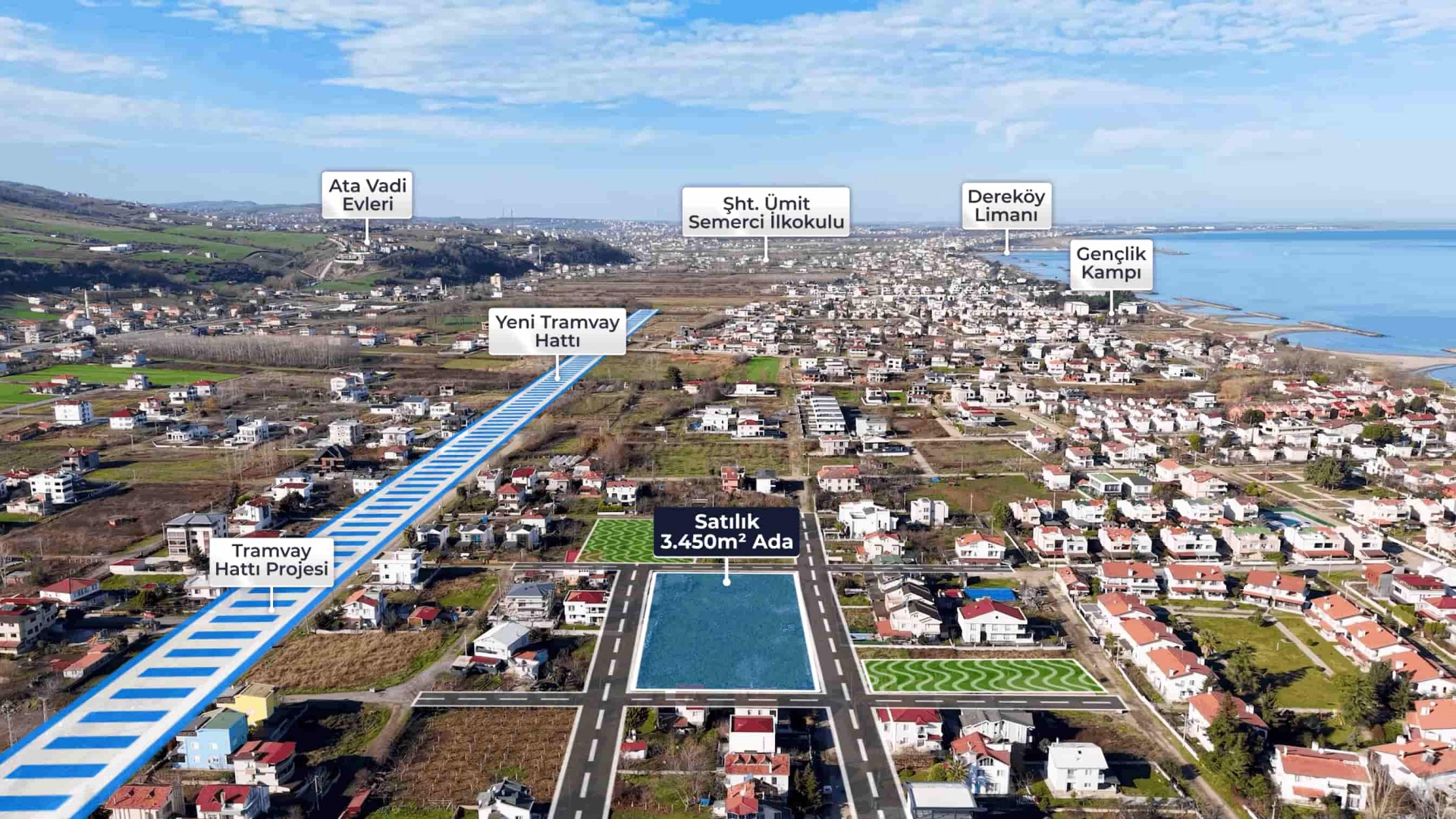 Atakum Taflan'da Denize Yürüme Mesafesinde Yatırımlık Komple Ada