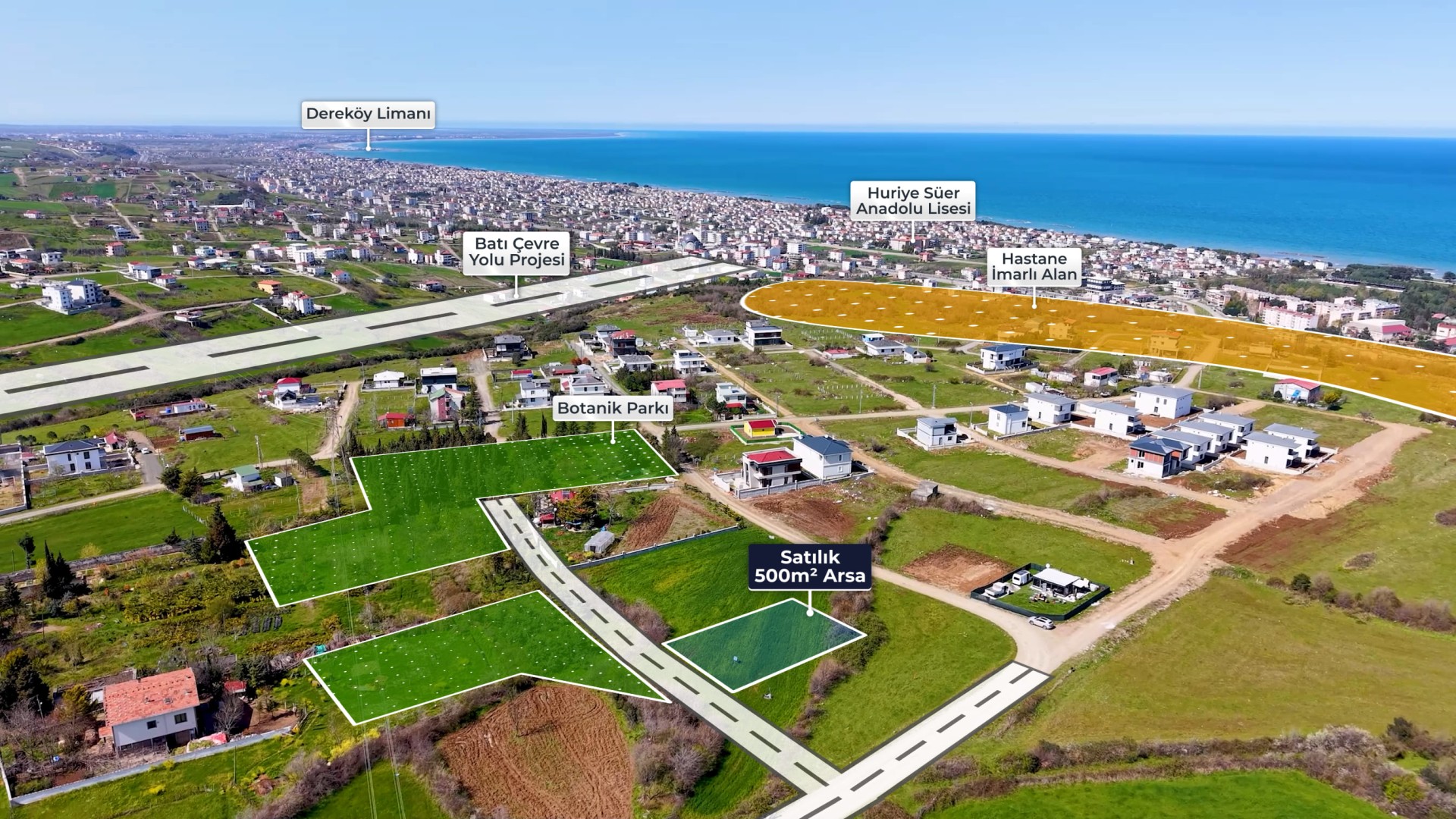 Atakum Çatalçam'da 3 Kata İmarlı Satılık Arsa