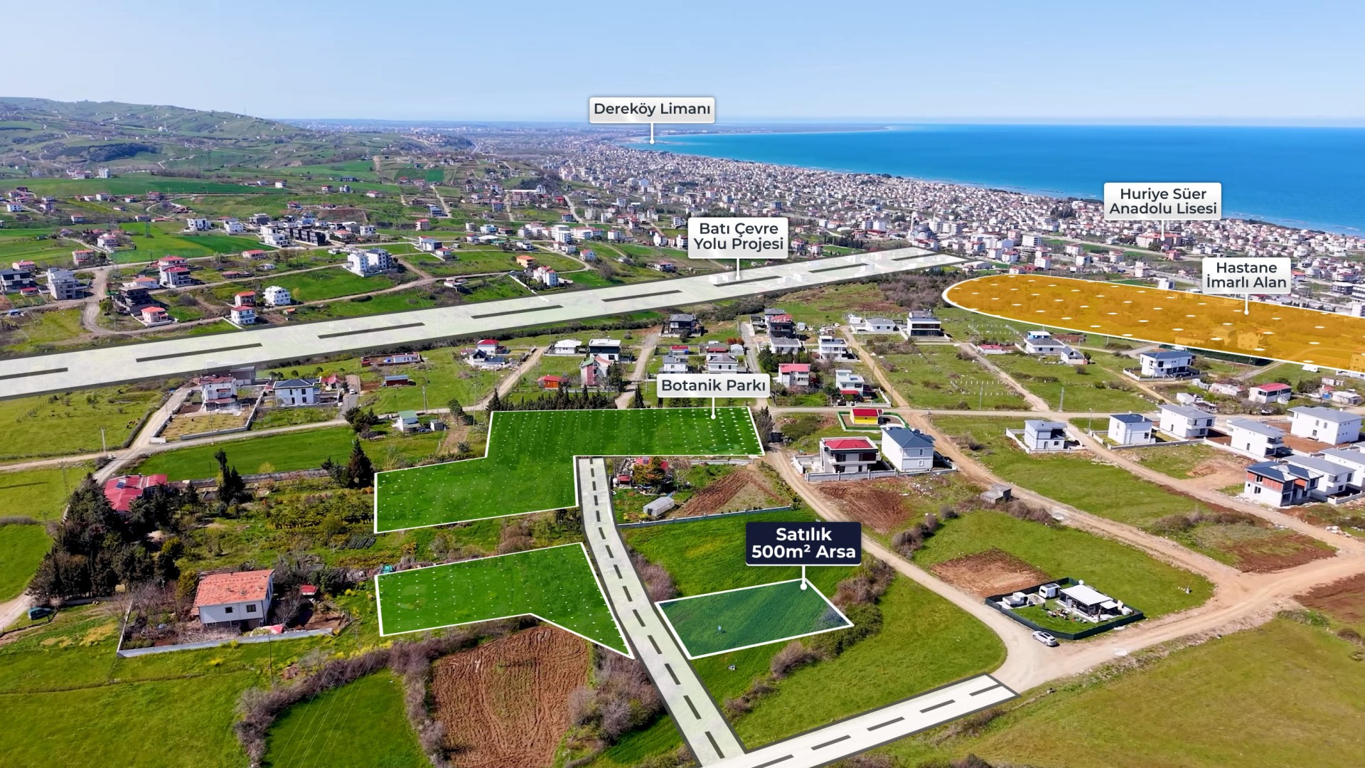 Atakum Çatalçam'da 3 Kata İmarlı Satılık Arsa